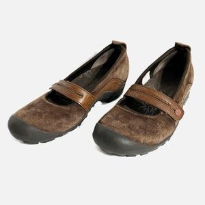 Merrell Plaza Bandeau Espresso Leather Suede Button Closure Mary Jane Shoes 🤎